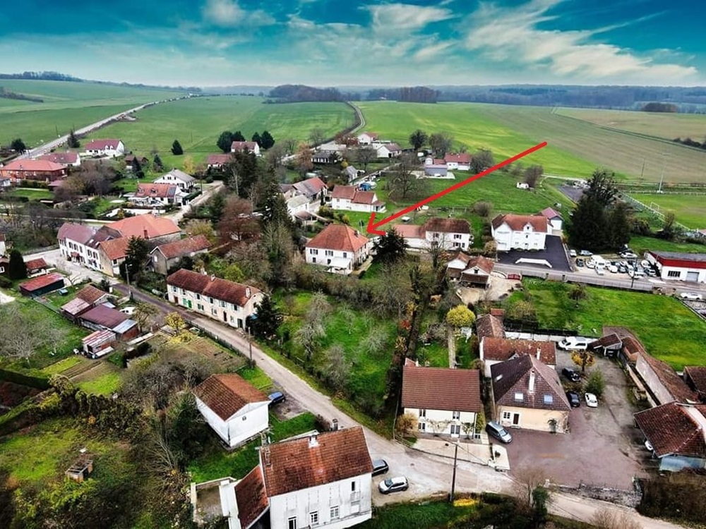 Aerial view of the house